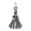 Picture of Sterling Silver Jesus of Prague Medal Necklace Oxidized finish Oval 1.8mm Chain