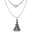 Picture of Sterling Silver Jesus of Prague Medal Necklace Oxidized finish Oval 1.8mm Chain