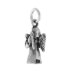 Picture of Sterling Silver Guardian Angel Medal Necklace Oxidized finish 1.8mm Chain