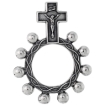 Picture of 3 Styles Sterling Silver Rosary Ring One Mystery Single Decade Ring Rosary Plain and Rosebud Beads 1 11/16 inch