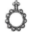 Picture of 3 Styles Sterling Silver Rosary Ring One Mystery Single Decade Ring Rosary Plain and Rosebud Beads 1 11/16 inch