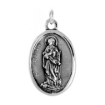 Picture of Sterling Silver St Matthew Medal Necklace Oxidized finish Oval 1.8mm Chain