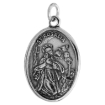 Picture of Sterling Silver St Rosalia Medal Necklace Oxidized finish Oval 1.8mm Chain