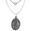 Picture of Sterling Silver Our Lady of Holy Hill Medal Necklace Oxidized finish Oval 1.8mm Chain