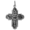 Picture of Sterling Silver Scapular 4 Way Cross Medal Necklace Oxidized finish 1.8mm Chain