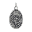 Picture of Sterling Silver St Michael Medal Necklace Oxidized finish Oval 1.8mm Chain