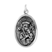 Picture of Sterling Silver Our Lady of Perpetual Help Medal Necklace Oxidized finish Oval 1.8mm Chain