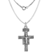 Picture of Sterling Silver San Damiano Crucifix Necklace Oxidized finish Antique Finish 1 1/4 inch