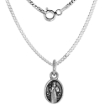 Picture of Sterling Silver Budded Liturgy Crucifix Necklace Oxidized finish for Men & Women 1.5 inch long with 2mm Curb Chain