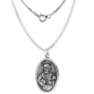 Picture of Sterling Silver St Paul Medal Necklace Oxidized finish Oval 1.8mm Chain