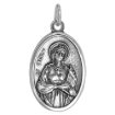 Picture of Sterling Silver St Cecily Medal Necklace Oxidized finish Oval 1.8mm Chain