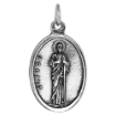 Picture of Sterling Silver St Jude Medal Necklace Oxidized finish Oval 1.8mm Chain