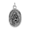 Picture of Sterling Silver St Catherine of Siena Medal Necklace Oxidized finish Oval 1.8mm Chain