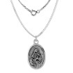 Picture of Sterling Silver St Catherine of Siena Medal Necklace Oxidized finish Oval 1.8mm Chain