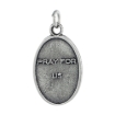 Picture of Sterling Silver St Philomena Medal Necklace Oxidized finish Oval 1.8mm Chain