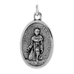 Picture of Sterling Silver St Peregrine Medal Necklace Oxidized finish Oval 1.8mm Chain