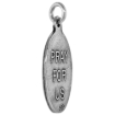Picture of Sterling Silver St Patrick Medal Necklace Oxidized finish Oval 1.8mm Chain