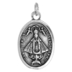Picture of Sterling Silver Our Lady of San Juan de los Lagos Medal Necklace Oxidized finish Oval 1.8mm Chain