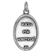 Picture of Sterling Silver Our Lady of San Juan de los Lagos Medal Necklace Oxidized finish Oval 1.8mm Chain