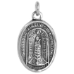 Picture of Sterling Silver Blessed Virgin of Loreto Medal Necklace Oxidized finish Oval 1.8mm Chain