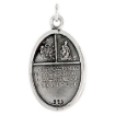 Picture of Sterling Silver Oval Four Way Medal Necklace Oxidized finish Oval 1.8mm Chain
