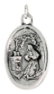 Picture of Sterling Silver Mary Magdalene Medal Necklace Oxidized finish Oval 1.8mm Chain
