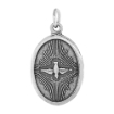 Picture of Sterling Silver Holy Spirit Medal Necklace Oxidized finish Oval 1.8mm Chain