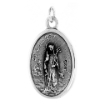 Picture of Sterling Silver St Patrick and St Bridget Medal Necklace Oxidized finish Oval 1.8mm Chain
