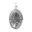 Picture of Sterling Silver St Catherine Laboure Medal Necklace Oxidized finish Oval 1.8mm Chain