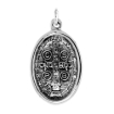 Picture of 1 inch Oval Sterling Silver Saint Benedict Medal Necklace Oxidized finish Oval Available with or without Chain