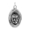 Picture of Sterling Silver St John Bosco Medal Necklace Oxidized finish Oval 1.8mm Chain