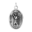 Picture of Sterling Silver St John the Baptist Medal Necklace Oxidized finish Oval 1.8mm Chain