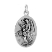 Picture of Sterling Silver St Aloysius and St Gabriel Medal Necklace Oxidized finish Oval 1.8mm Chain