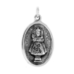 Picture of Sterling Silver christ of prague and Sacred Heart Medal Necklace Oxidized finish Oval 1.8mm Chain