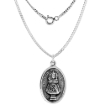 Picture of Sterling Silver christ of prague and Sacred Heart Medal Necklace Oxidized finish Oval 1.8mm Chain