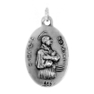 Picture of Sterling Silver St Charles Borromeo Medal with Blessed Sacrament Necklace Oxidized finish Oval 1.8mm Chain