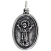 Picture of Sterling Silver Divine Christ of Colombia Medal Necklace Oxidized finish Oval 1.8mm Chain