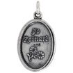 Picture of Sterling Silver Divine Christ of Colombia Medal Necklace Oxidized finish Oval 1.8mm Chain