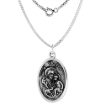 Picture of Sterling Silver St Joseph Medal Necklace Oxidized finish Oval 1.8mm Chain