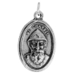 Picture of Sterling Silver St Charbel Medal Necklace Oxidized finish Oval 1.8mm Chain