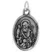 Picture of Sterling Silver St Nicholas Medal Necklace Oxidized finish Oval 1.8mm Chain