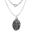 Picture of Sterling Silver St Nicholas Medal Necklace Oxidized finish Oval 1.8mm Chain