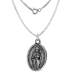 Picture of Sterling Silver St Nio De Atocha Medal Necklace Oxidized finish Oval 1.8mm Chain