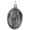 Picture of Sterling Silver St Paul Medal Necklace Oxidized finish Oval 1.8mm Chain