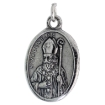 Picture of Sterling Silver St Valentine Medal Necklace Oxidized finish Oval 1.8mm Chain