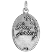 Picture of Sterling Silver Saint Ann Medal Necklace Oxidized finish Oval 1.8mm Chain
