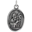 Picture of Sterling Silver St Andrew Medal Necklace Oxidized finish Oval 1.8mm Chain