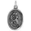 Picture of Sterling Silver St Stanislaus Szczepanowski Medal Necklace Oxidized finish Oval 1.8mm Chain
