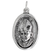 Picture of Sterling Silver Our Lady of Czestochowa Joannes Paulus II Medal Necklace Oxidized finish Oval 1.8mm Chain