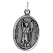 Picture of Sterling Silver St John Medal Necklace Oxidized finish Oval 1.8mm Chain